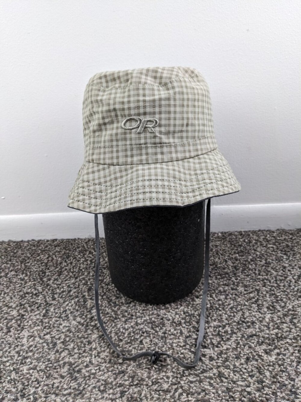 Outdoor Research LightStorm Bucket Hat Nylon Sz Small Boonie Safari Gray Checked